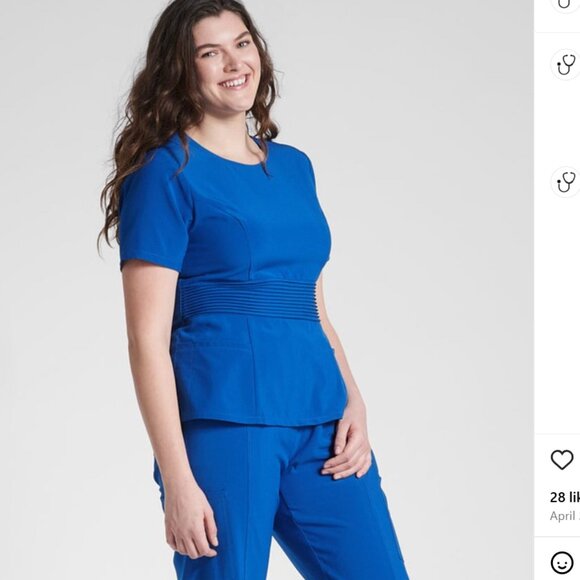 Happily Scrubbed blue scrub top - Picture 8 of 8